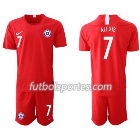 Camisetas Chile ALEXIS 7 Niños Primera Equipacion 2018/2019